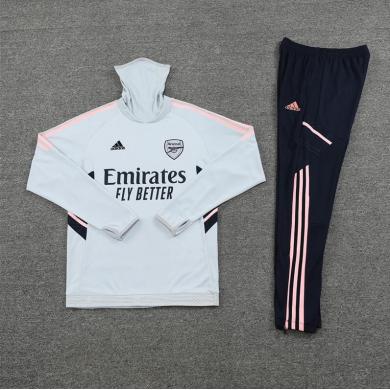 Sudadera Entrenamiento FC Arsenal Gris Claro Cuello alto 22/23 Niño