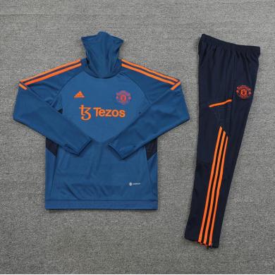 Sudadera Entrenamiento FC Manchester Unido Azul 22/23 Niño