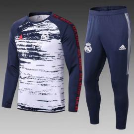 Sudadera De Calentamiento Real Madrid 2020/2021 Blanco Marino