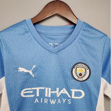 Camiseta Manchester City Primera Equipacion 2021/2022 Niño